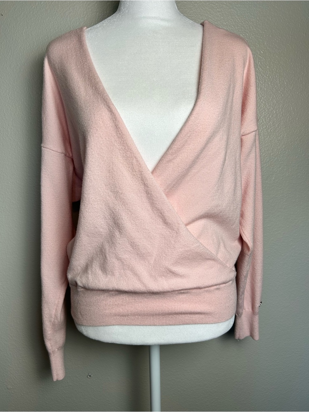 Calia Soft V-Neck Wrap Sweater - Light Pink Balletcore